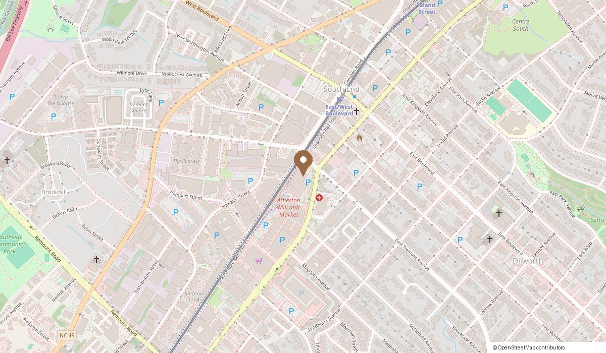 Map: 2000 South Blvd, Studio 109, Charlotte, NC 28203